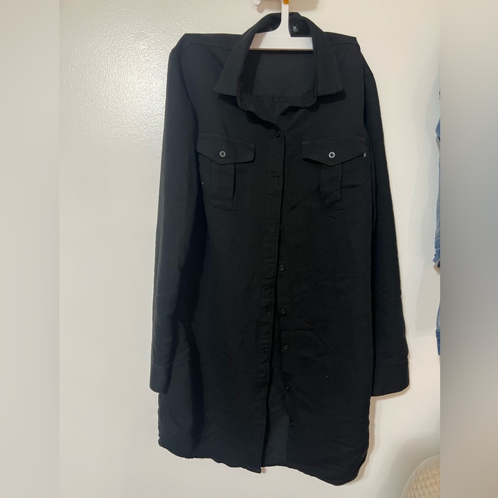 Black button up shirt dress